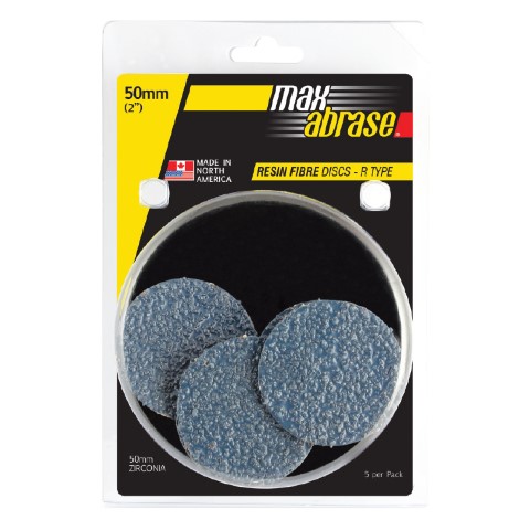 MAXABRASE CD 5 PK 50MM X Z36 RESIN FIBRE DISC R TYPE ZIRC.GRIT